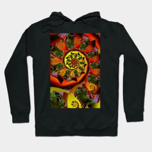 Orangey Red Spiral Fractal Hoodie